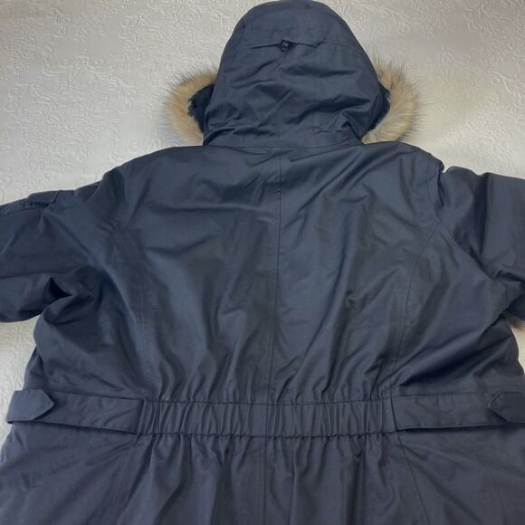 Eddie Bauer Weatheredge Parka Down Jacket Women 3X Black Quilted Faux Fur Trim - Picture 3 of 16